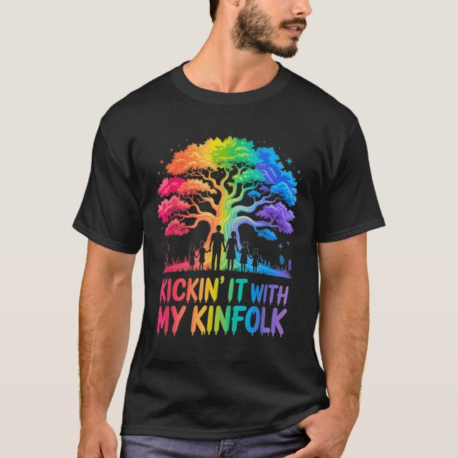 Kickin' It With My Kinfolk Funny Family Reunion  T-Shirt (Vorderseite)