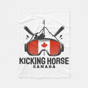 Kicking Horse Kanada Ski Retro Skifahren  Fleecedecke