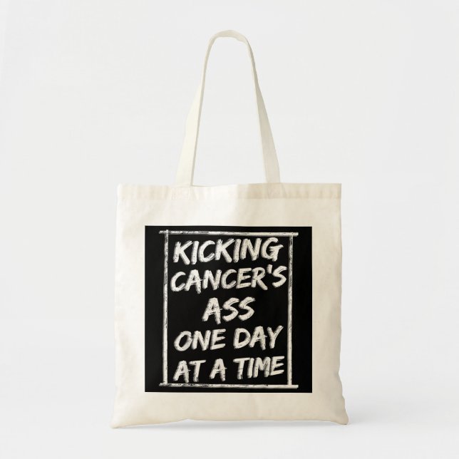 Kicking Krebs Chemotherapie Warrior Survivor Chemo Tragetasche (Vorne)