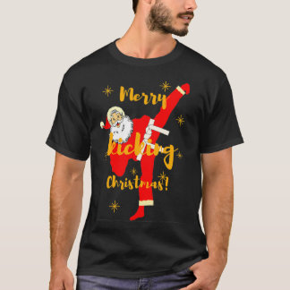 Kicking Santa Claus Merry Kicken Weihnachten von M T-Shirt