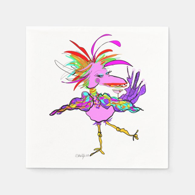 KICKIN'UP MEINE HEELSE Cocktailservietten Serviette (Vorderseite)