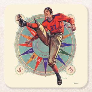 Kickoff Rechteckiger Pappuntersetzer