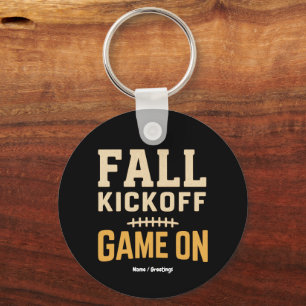 Kickoff-Spiel im Herbst-Retro-Football-Design  Schlüsselanhänger