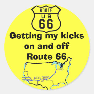 Kicks Route 66 Runder Aufkleber