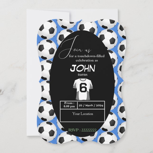 Kickstart der Feier zum 6. Geburtstag Einladung (Vorderseite)