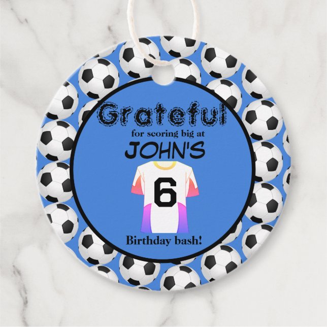 Kickstart der Feier zum 6. Geburtstag Geschenkanhänger (Vorderseite)