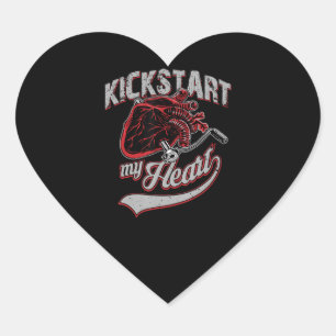 Kickstart My Heart Motorrad Art Geschenk Herz-Aufkleber