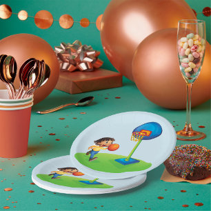 Kid Basketball spielen mit Hoop Fun Sport Pappteller