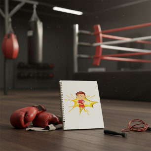 Kid Boxer in Red Gloves and Shorts Planer