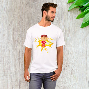 Kid Boxer in Red Gloves and Shorts T-Shirt