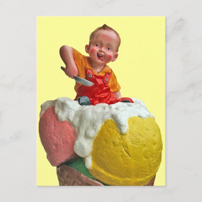 Kid Cone Ice Cream Parlor Signatur Postkarte (Vorderseite)