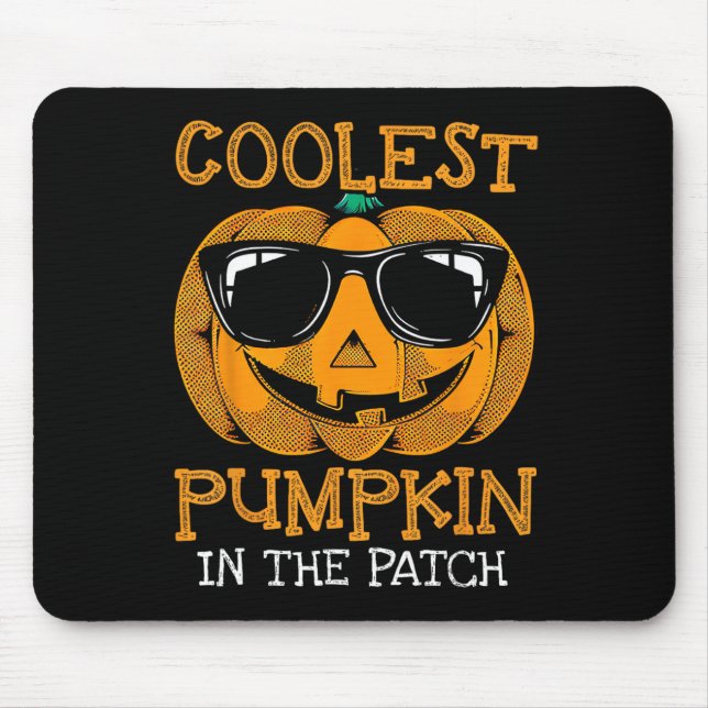 Kid Coolster Kürbis in Patchkinderjunge Kinder Mousepad (Vorne)
