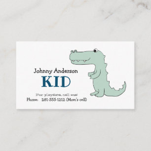 Kid Dinosaur Business Card für Boy Playdate Telefonnummerkarte