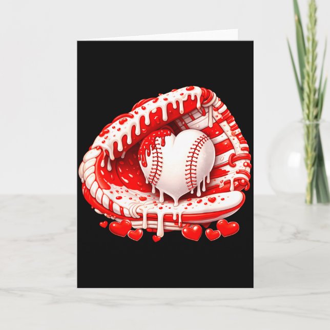 Kid Drip Eiscreme Baseball Herz Catcher Valentin Karte (Vorderseite)