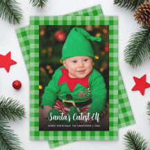 Kid Foto Green Kariert Weihnachten des Niedlichen 