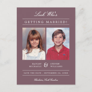 Kid Foto Save the Date   Malvenfarben Postkarte