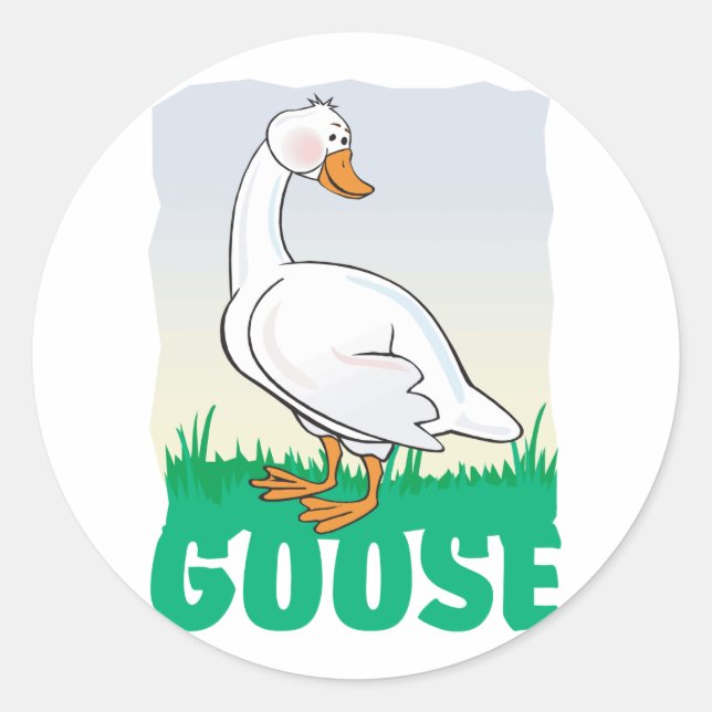Kid Friendly Goose Runder Aufkleber (Vorderseite)