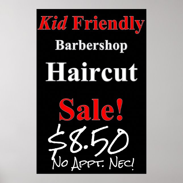 Kid Friendly Haircut Sale Beauty Salon Poster (Vorne)