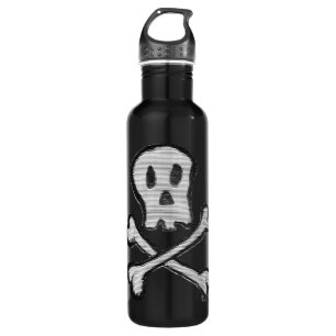 Kid Gezeichnet Mosaikstil-Piratenflagge Trinkflasche