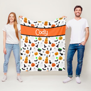 Kid Halloween-Geist-Kürbis-Schwarze Katze Personal Fleecedecke
