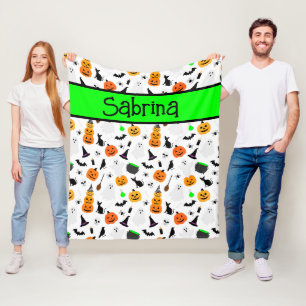 Kid Halloween-Geist-Kürbis-Schwarze Katze Personal Fleecedecke