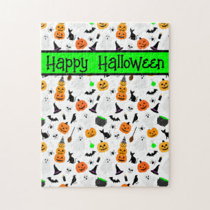Kid Halloween-Geist-Kürbis-Schwarze Katze Personal Puzzle