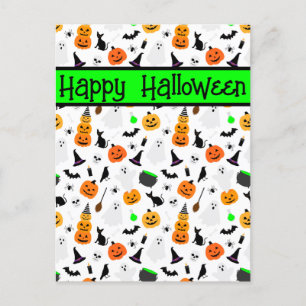 Kid Halloween Ghost Pumpkin Black Cat Personalize Postkarte