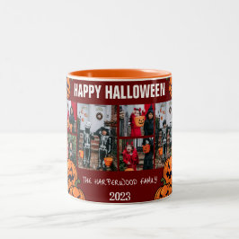 Kid Kürbiskürbis Jack-o-Laterne Halloween Foto Col Zweifarbige Tasse