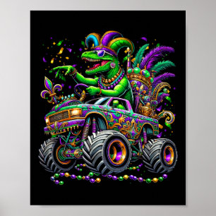 Kid Mardi Gras Grawr Dinosaurier Trex Monster Truc Poster