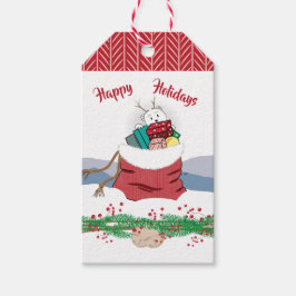 Kid Polar Bär pinkeln bei Weihnachtsgeschenken aus Geschenkanhänger