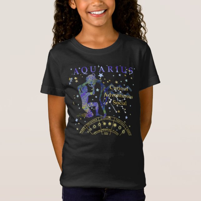 Kid Retro Aquarius Zodiac T - Shirt (Vorderseite)