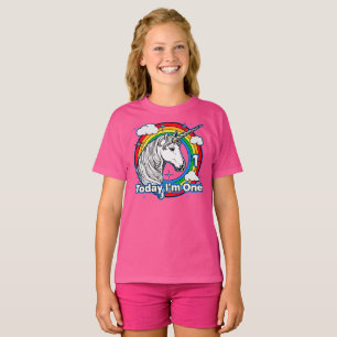 Kid’s 1st Birthday Unicorn Rainbow Today I’m One T-Shirt