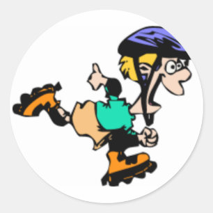 Kid Skaten Runder Aufkleber