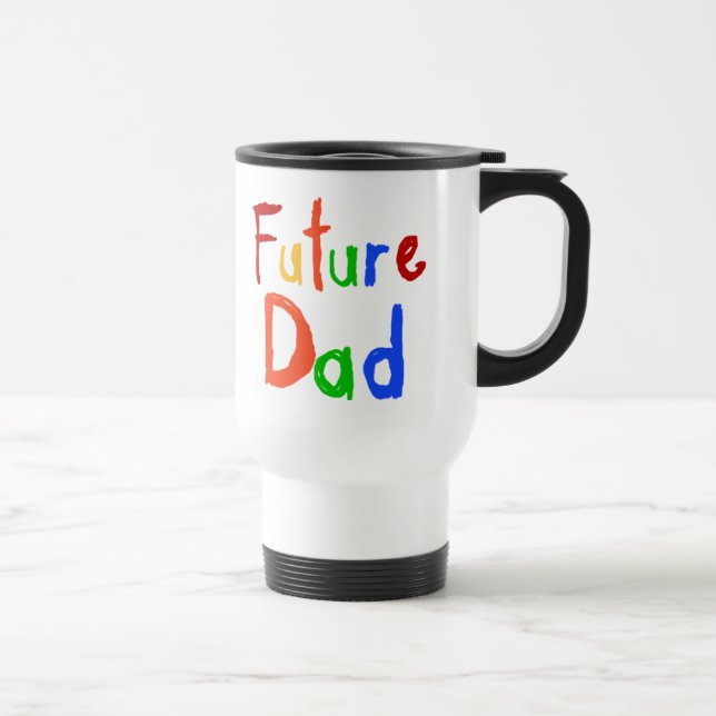 Kid Text Future Vater T - Shirt und Geschenke Reisebecher (Rechts)