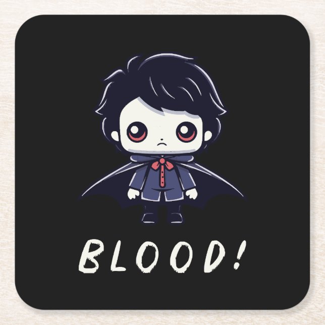 Kid Vampire Rechteckiger Pappuntersetzer (Vorderseite)