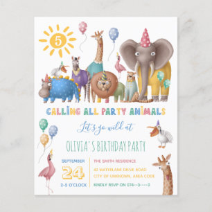 Kid Wild Party Animal Safari Einladung zum Geburts