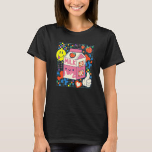 Kidcore Ästhetik Erdbeere Milch Fabric Patches D T-Shirt