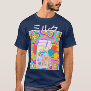 Kidcore Ästhetik Japanisch Kawaii Milk Carton 80er T-Shirt