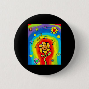 Kidcore Ästhetischer Regenbogen Tanz Blume 80er 90 Button