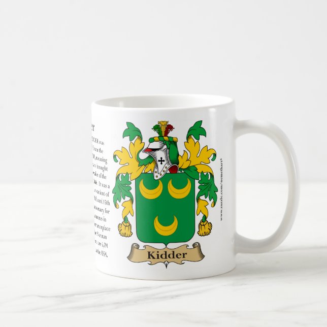 Kidder, der Ursprung, die Bedeutung und das Wappen Kaffeetasse (Rechts)