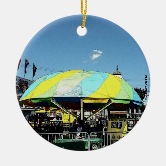 Kiddie-Auto-und LKW-Vergnügungspark-Fahrt Keramik Ornament (Vorne)