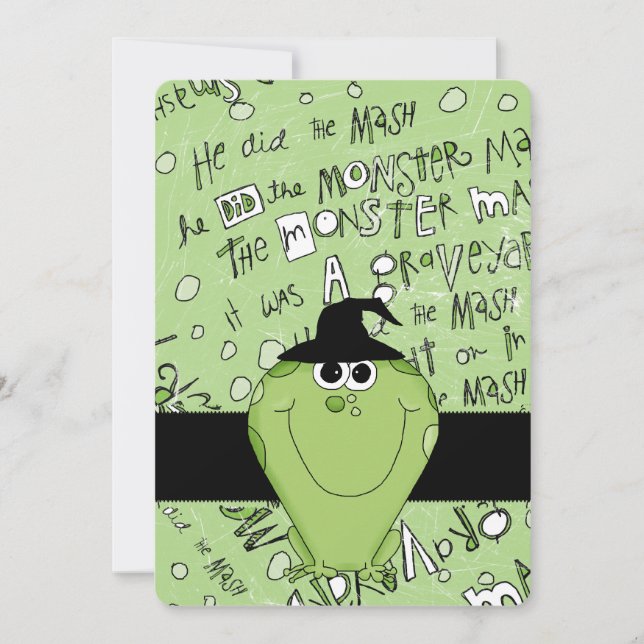 Kidds Halloween-Party lädt grünes Monster ein Einladung (Vorderseite)