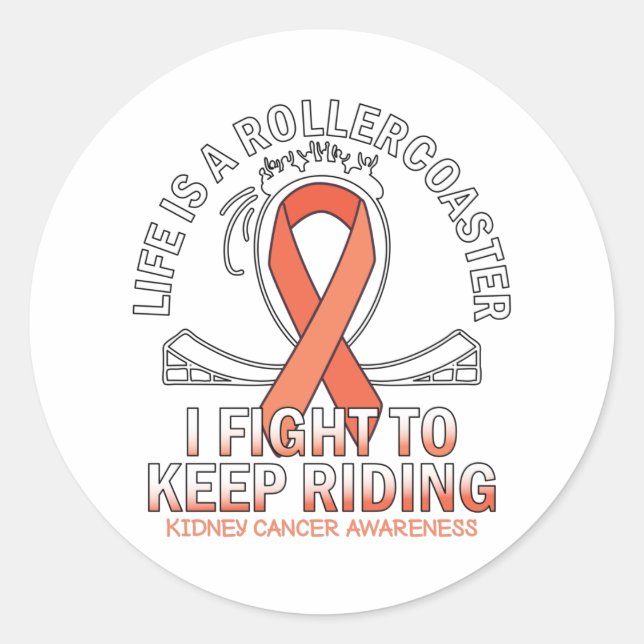 Kidney cancer awareness orange ribbon runder aufkleber (Vorderseite)