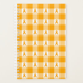 Kidney Cancer Awareness Plaid Planner, Orange Planer