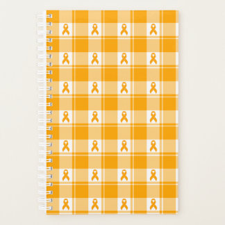 Kidney Cancer Awareness Plaid Planner, Orange Planer
