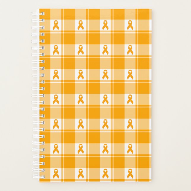 Kidney Cancer Awareness Plaid Planner, Orange Planer (Vorderseite)
