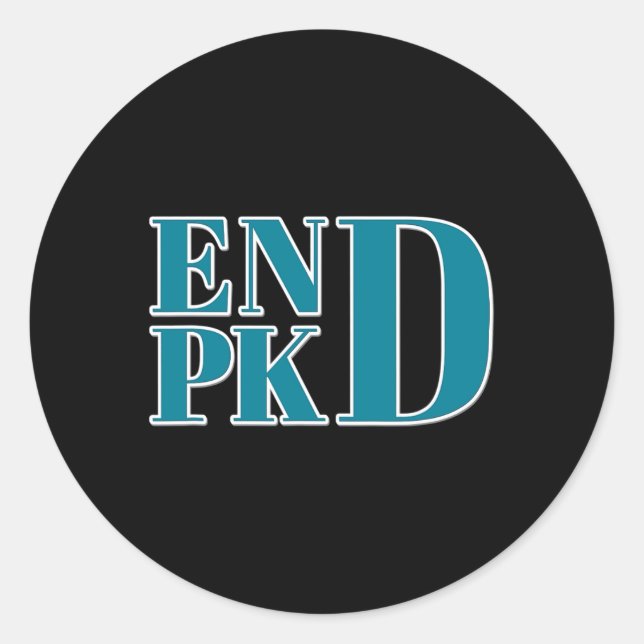 Kidney Disease Awareness End Pkd Kampf Runder Aufkleber (Vorderseite)