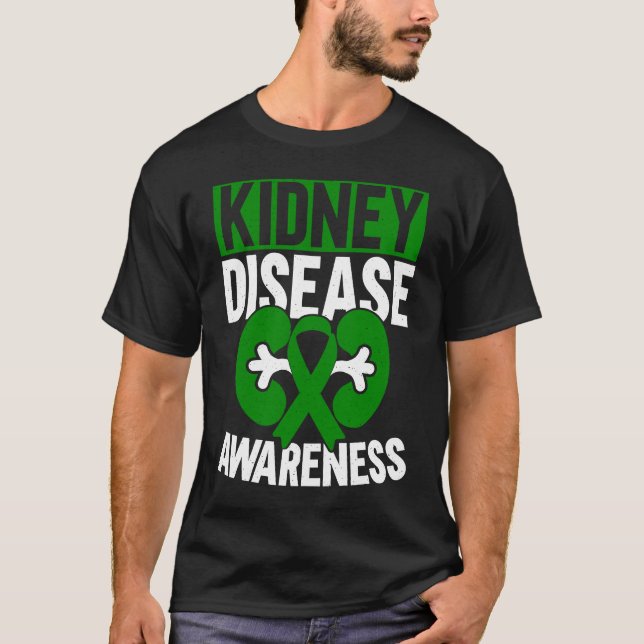 Kidney Disease Awareness PKD Fighter Teal Ribbon S T-Shirt (Vorderseite)