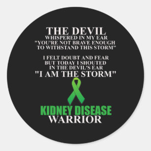 Kidney Disease Ribbon Warrior Awareness Faith Runder Aufkleber