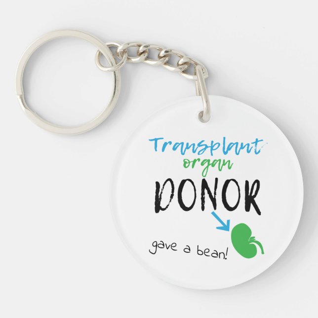 Kidney Donor gab eine Bean Schlüsselanhänger (Vorderseite)